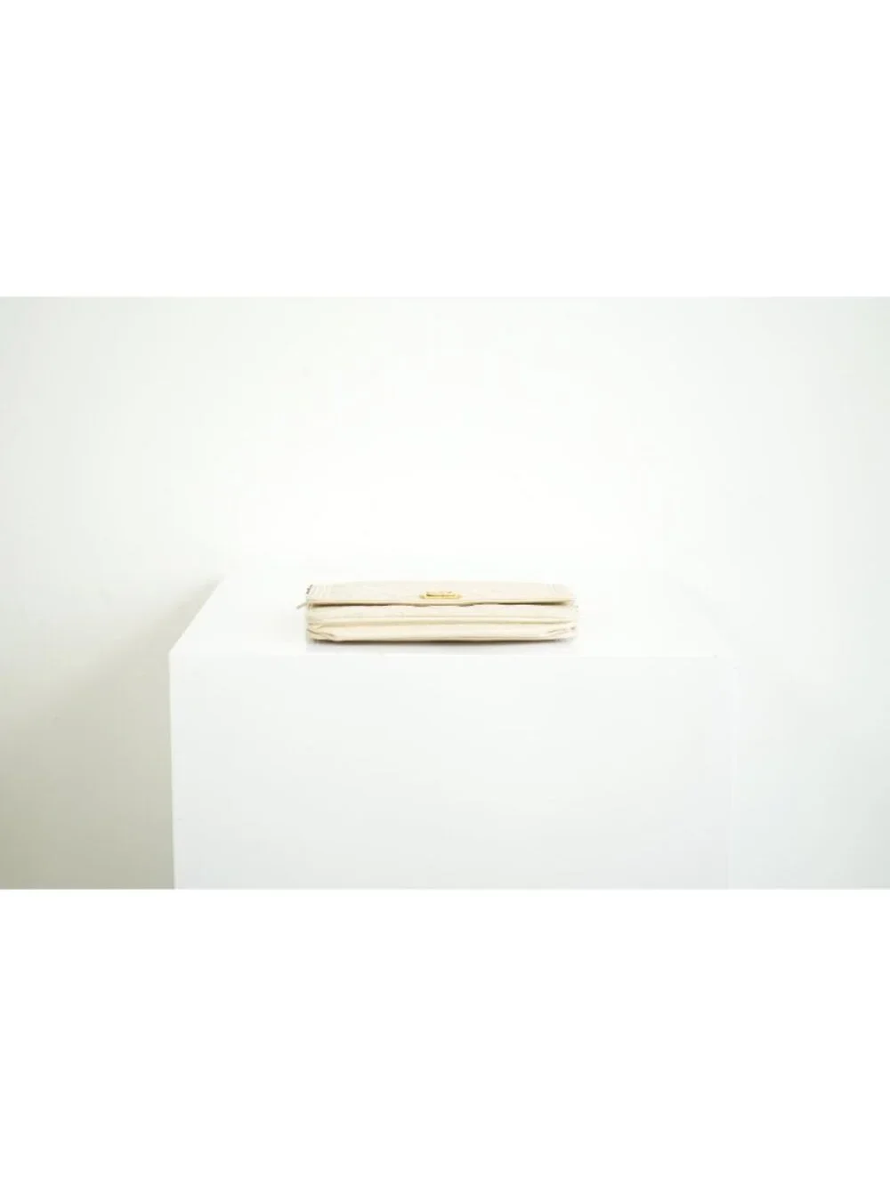 Chanel Beige Boy Wallet On Chain Gold Hardware Full Set